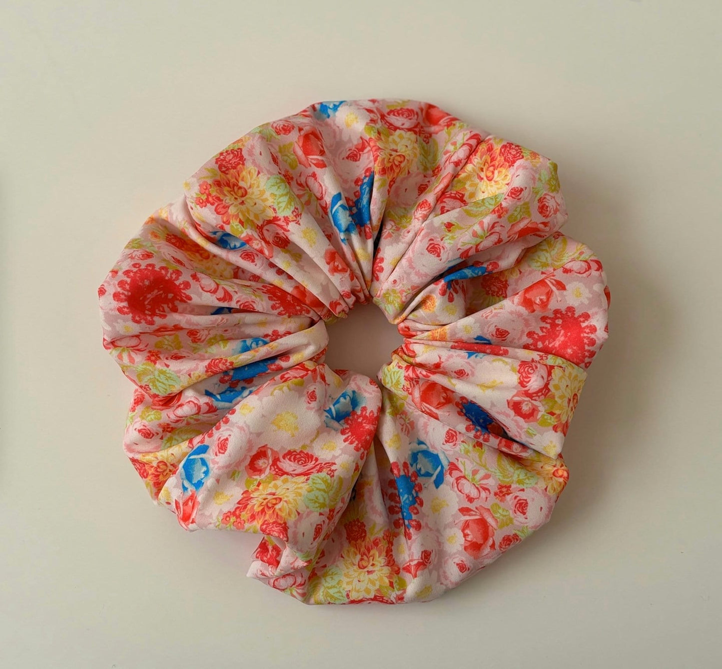 Colorful Florals Satin Silk Scrunchies | Elegant Hair Scrunchies for Effortless Style | Handmade Scrunchies