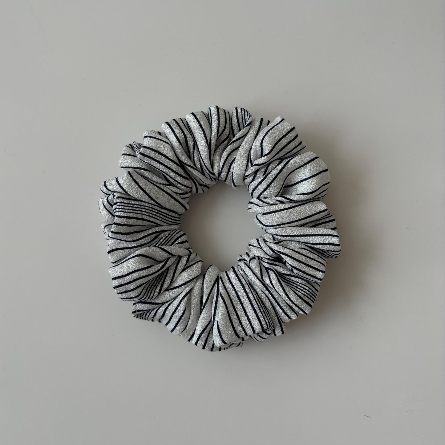 Black & White Striped Scrunchies: Handmade Polyester Hair Tie