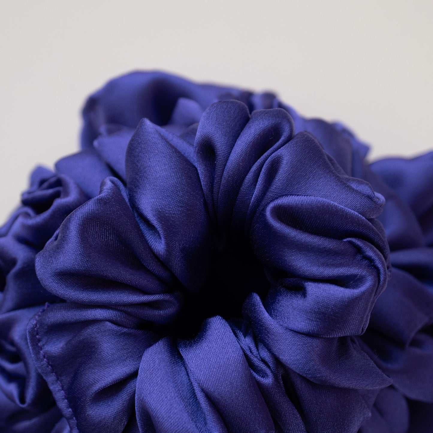 Dark Indigo Purple Satin Silk Scrunchies | Elegant Hair Scrunchies for Effortless Style | Handmade Scrunchies