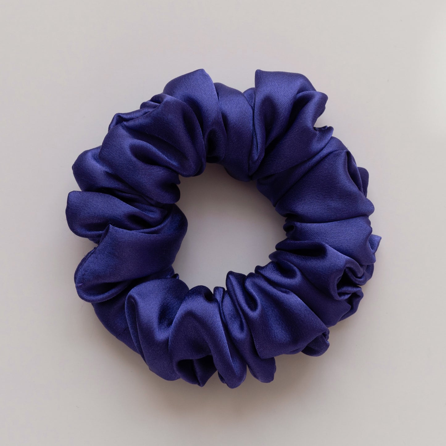 Dark Indigo Purple Satin Silk Scrunchies | Elegant Hair Scrunchies for Effortless Style | Handmade Scrunchies