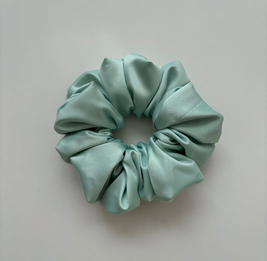 Pastel Mint Satin Scrunchies | Handmade Hair Scrunchies for Stylish Looks | Green Scrunchies